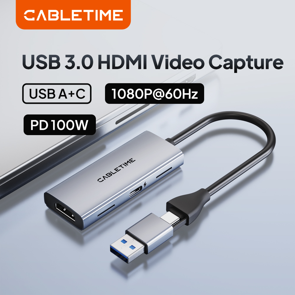 Pc Gaming Video - CABLETIME 4K-Videoaufnahmekarte mit PD 100W USB/Typ-C