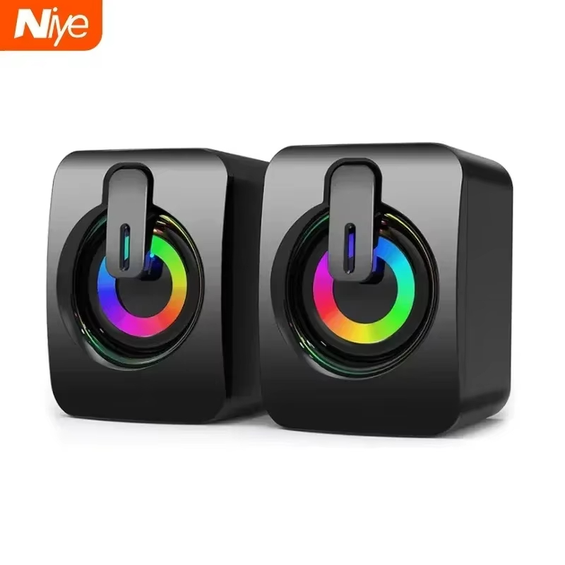 Gaming Speaker - Niye USB-Kabelgebundene Desktop-Gaming-Computerlautsprecher HIFI Stereo Subwoofer