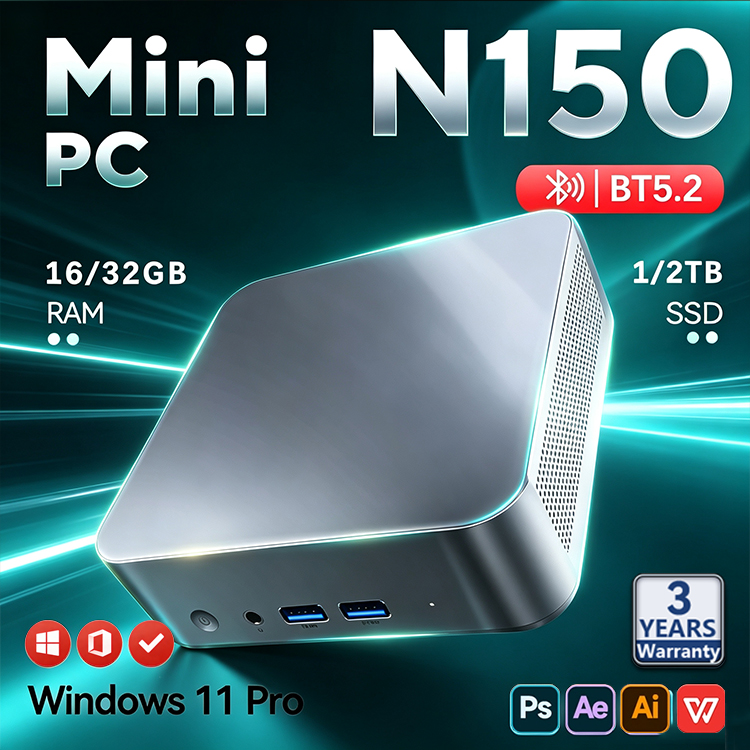 Pc Gaming Setup - 2026 Intel N150 Mini-PC Tragbarer Gaming-Computer