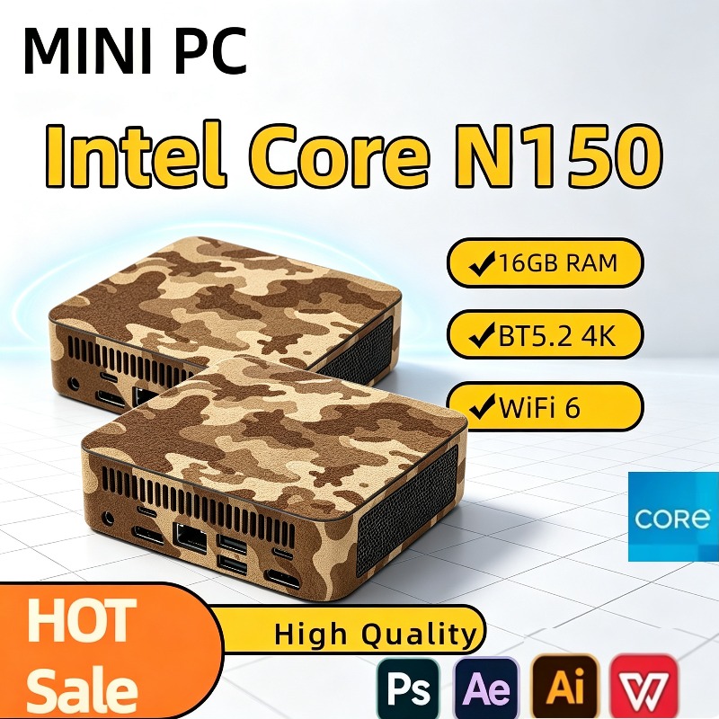 Pc Gaming Setup - Kompakter Mini-PC Intel N150 Mini-Computer 16GB