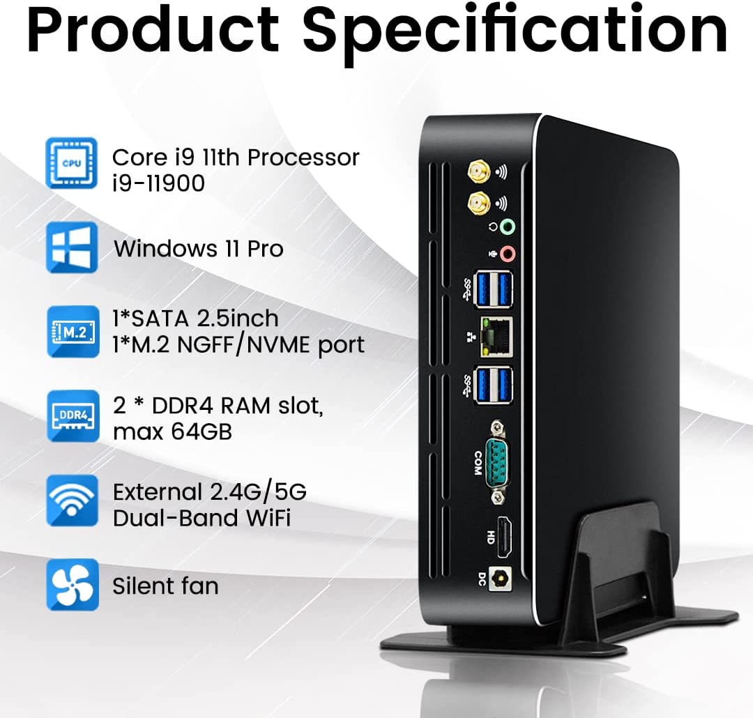 Pc Gaming Core I7 - Partaker 11. Generation Intel Mini-PC Windows