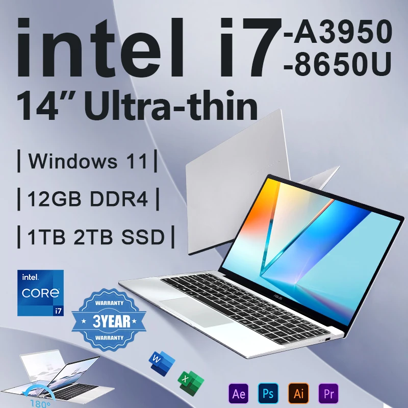 Pc Gaming Core I7 - 2026 Büro-Laptop Windows 11 Pro Intel