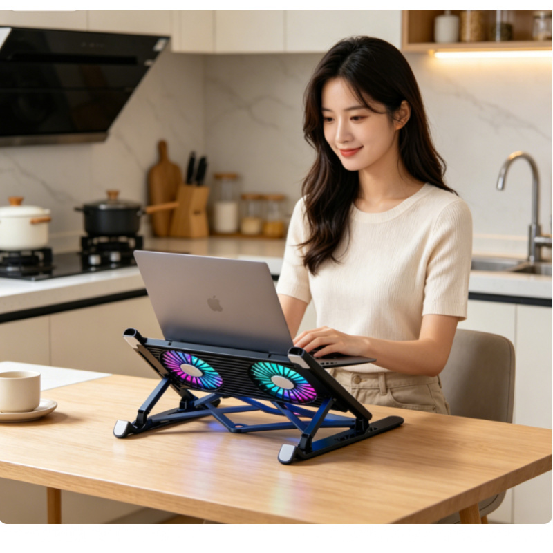 Laptop Cooling Pad - Neuer Laptop-Kühlerständer, faltbar, tragbar, verstellbar, für