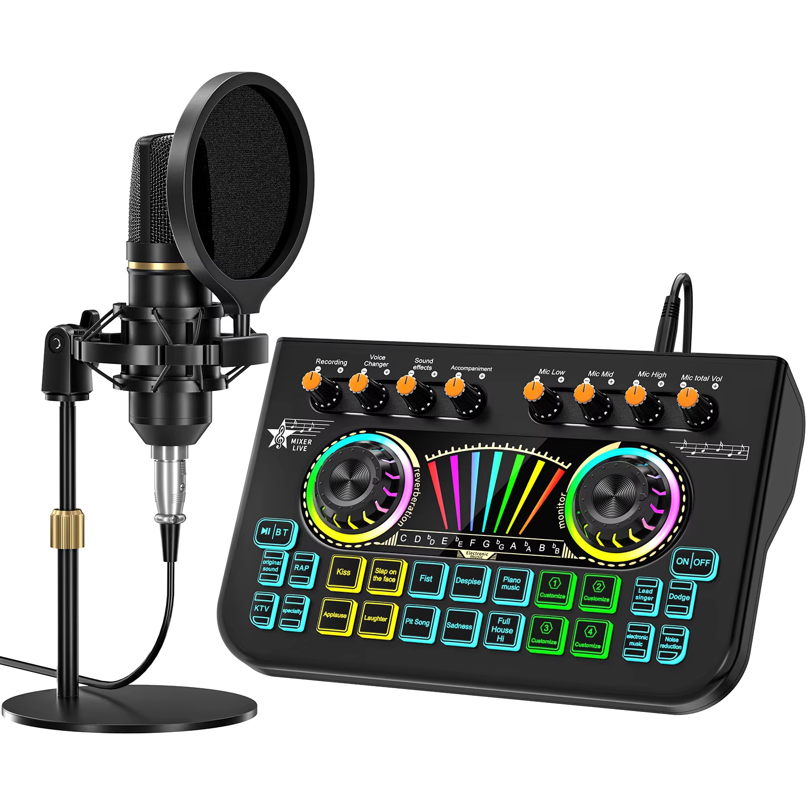 Pc Gaming Setup - Tenlamp X3 BM800 Podcast-Mikrofon-Set mit 3,5-mm-Kondensatormikrofon,