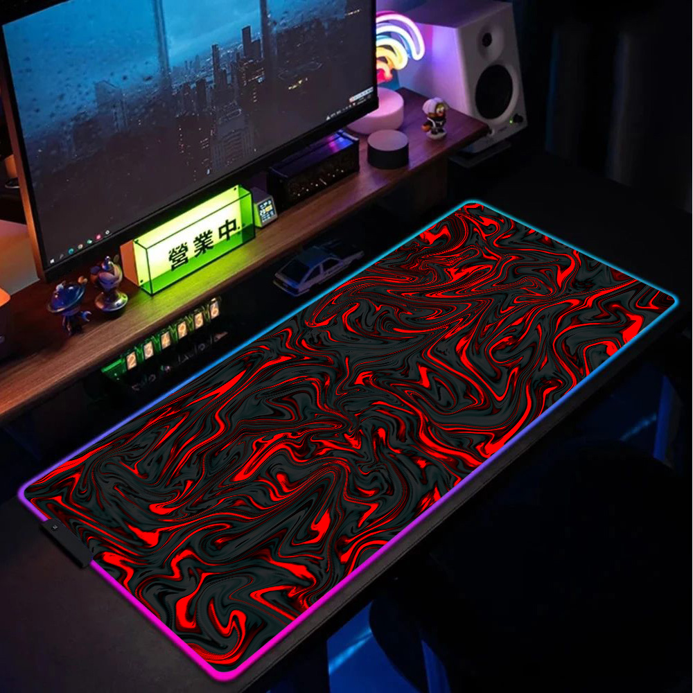 RGB-Mauspad Rot und Schwarz Fl – Pc Gaming Liquid Bewertung und Preis