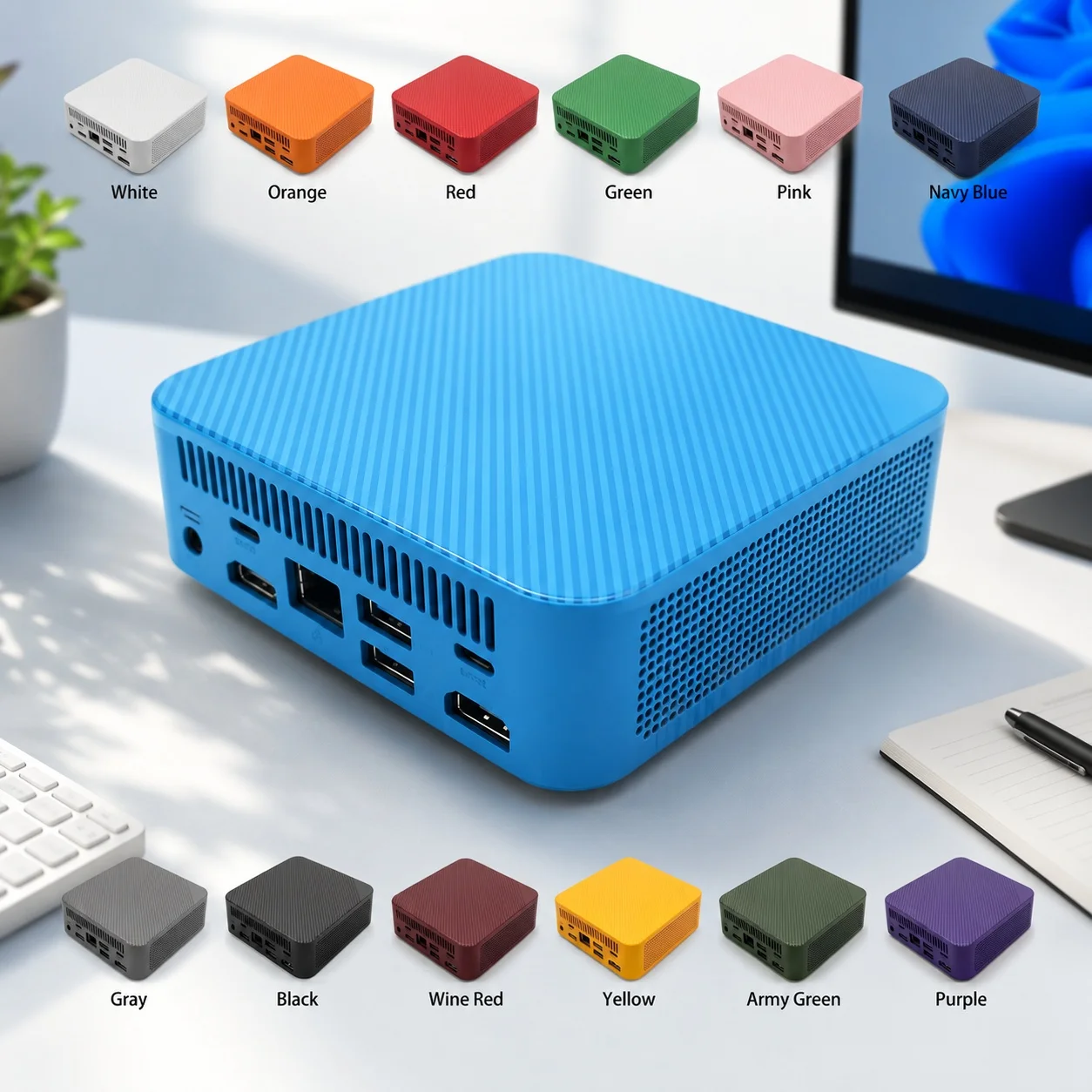 Marineblauer tragbarer Mini-PC – Pc Gaming Video Bewertung und Preis