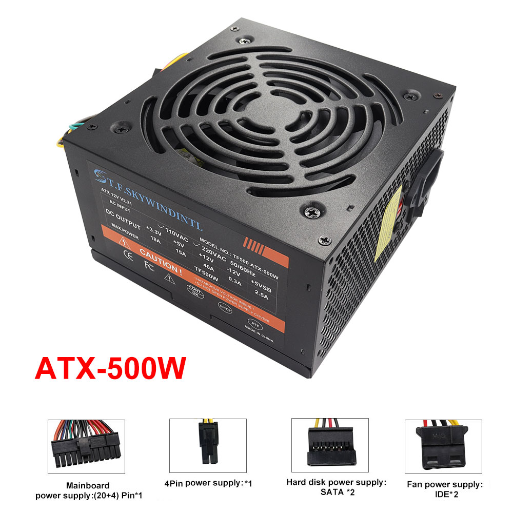Günstiges 500 W schwarzes ATX- – Pc Gaming Ff Bewertung und Preis