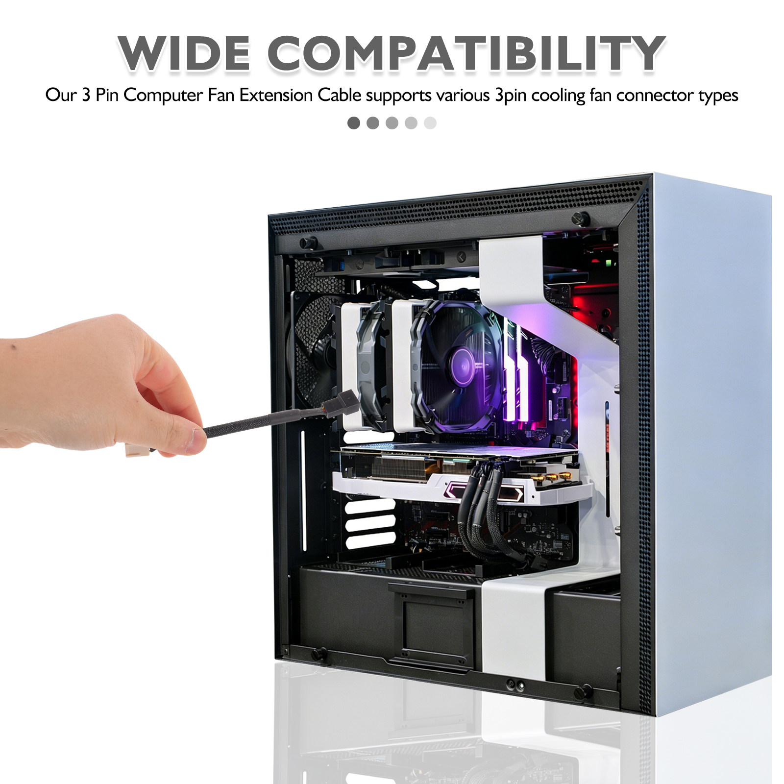 5 Stück 3-Pin PC-Lüfter Verlän – Pc Gaming Ff Bewertung und Preis
